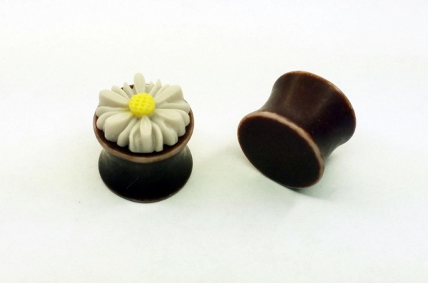 Blumen Plugs 12mm Paar 1,2cm Tunnel Plug Blümchen